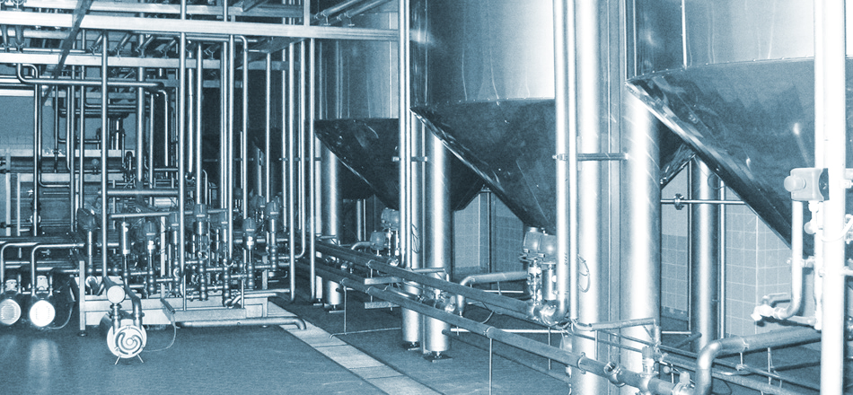 Stainless-steel process plant installation